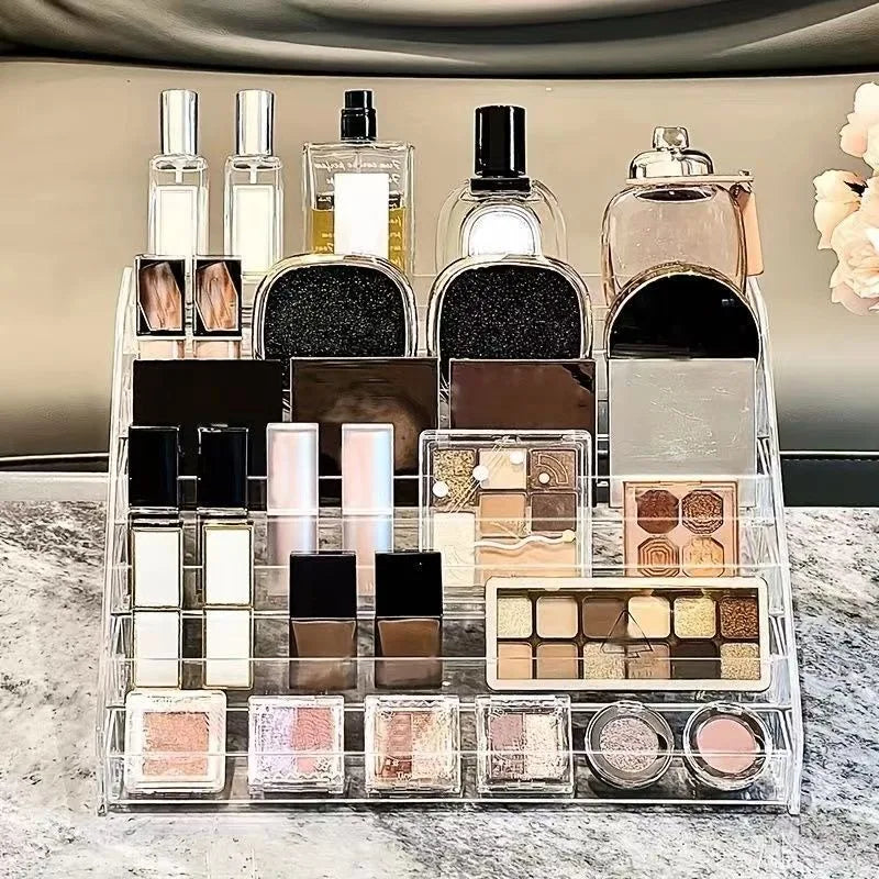 7-Floor Acrylic Staircase Display Rack — Transparent Multi-Layer Organizer