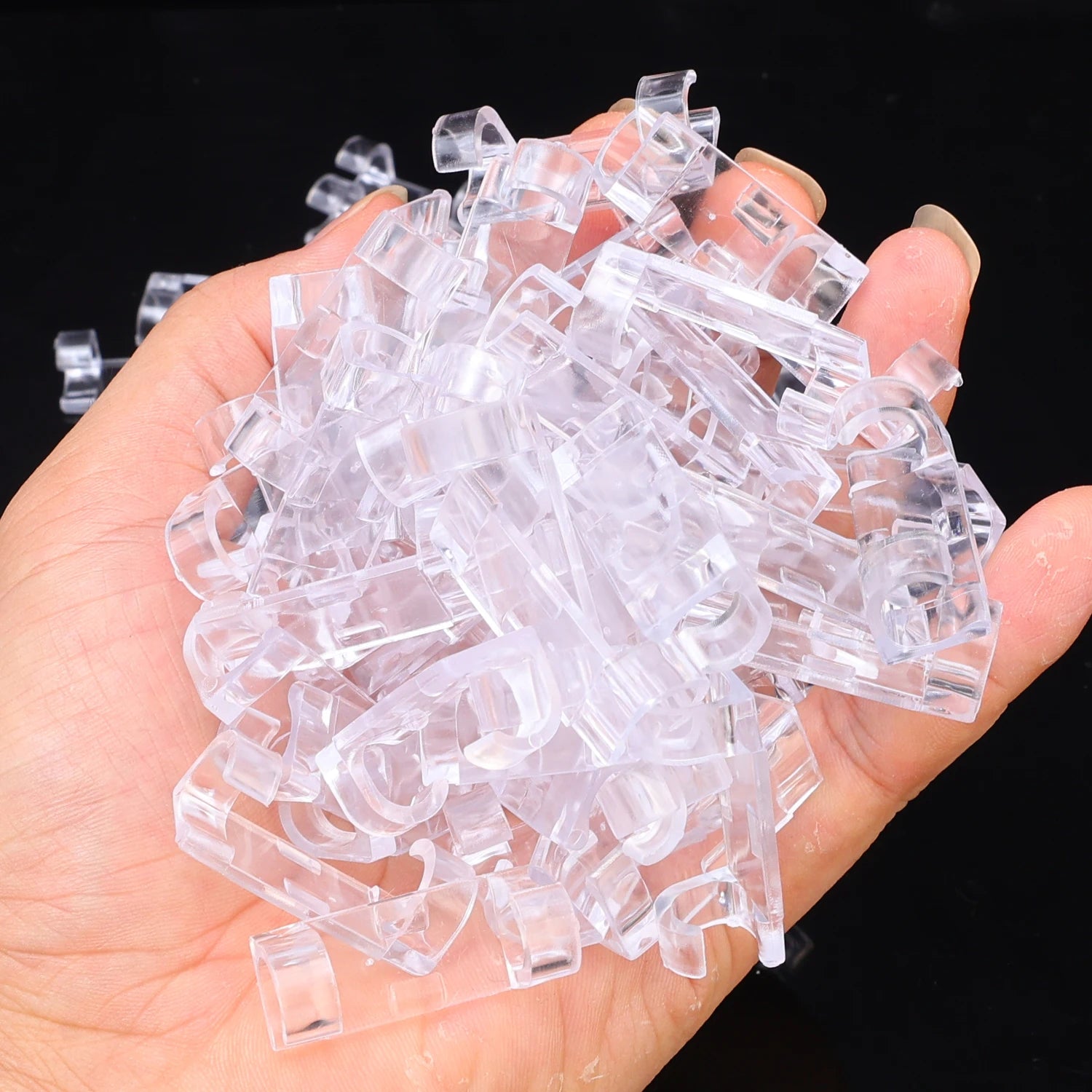 Transparent Plastic Cable Clips — Cord Holder for Home & Office
