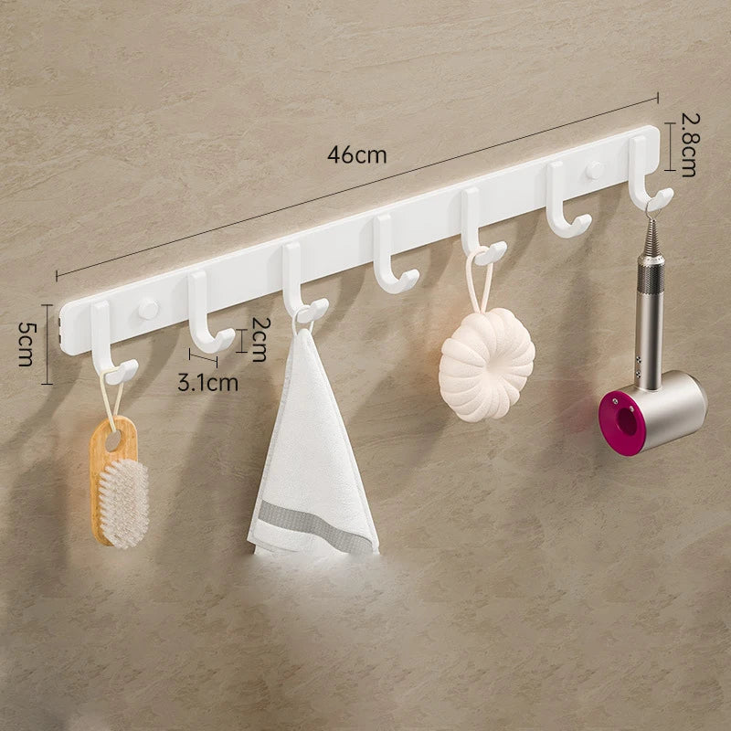 Space Aluminium Wall-Mounted Coat Hook Rack — Entryway & Bathroom Hanger
