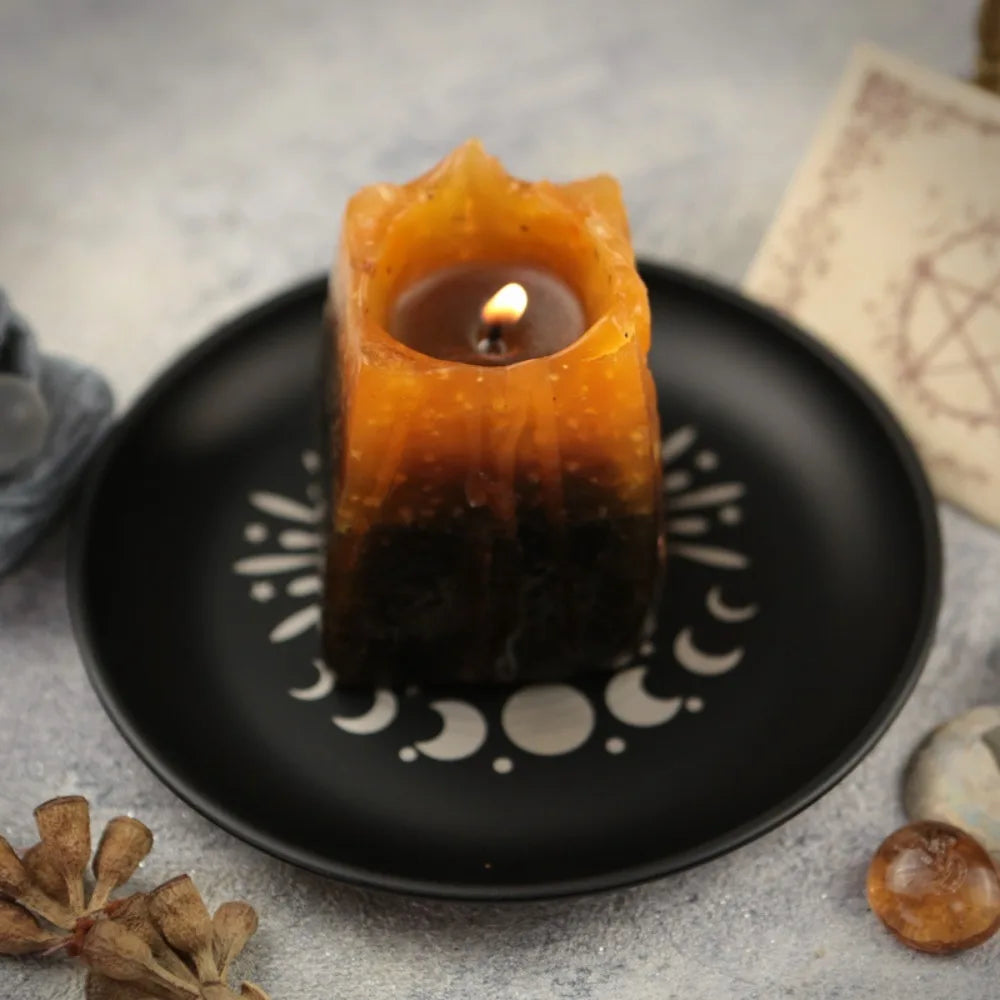 Black Stainless Steel Decorative Tray — Jewellery Dish & Altar Plate