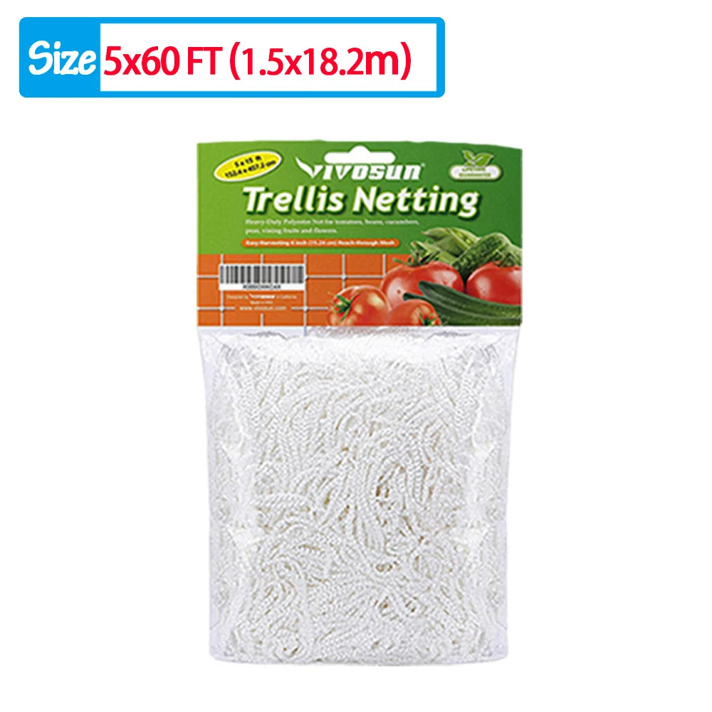Garden Climbing Trellis Netting – Heavy-Duty Polyester Plant Support Net for Vegetables, Vines & Flowers