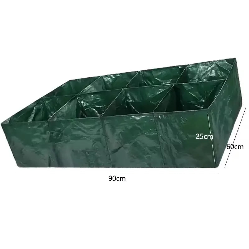 Multi-Grid Round Grow Bag – 4/6/8 Compartment PE Planter for Vegetables & Flowers