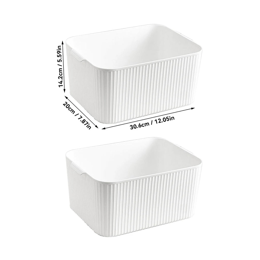Stackable Plastic Storage Box with Handle — Kitchen, Bathroom & Desktop