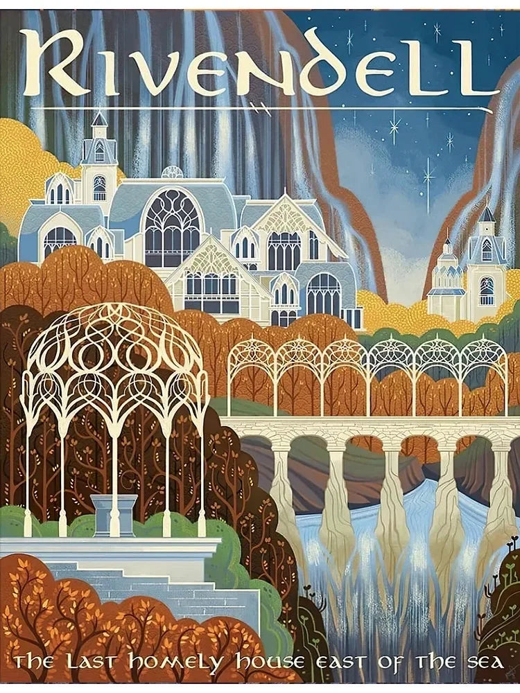 Abstract Retro Travel Poster — Unframed Canvas Print, Multiple Sizes