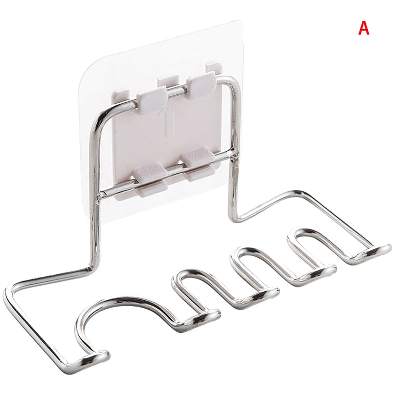 201 Stainless Steel Toothbrush, Toothpaste & Razor Holder — Wall Mount, 11.8×5.3cm