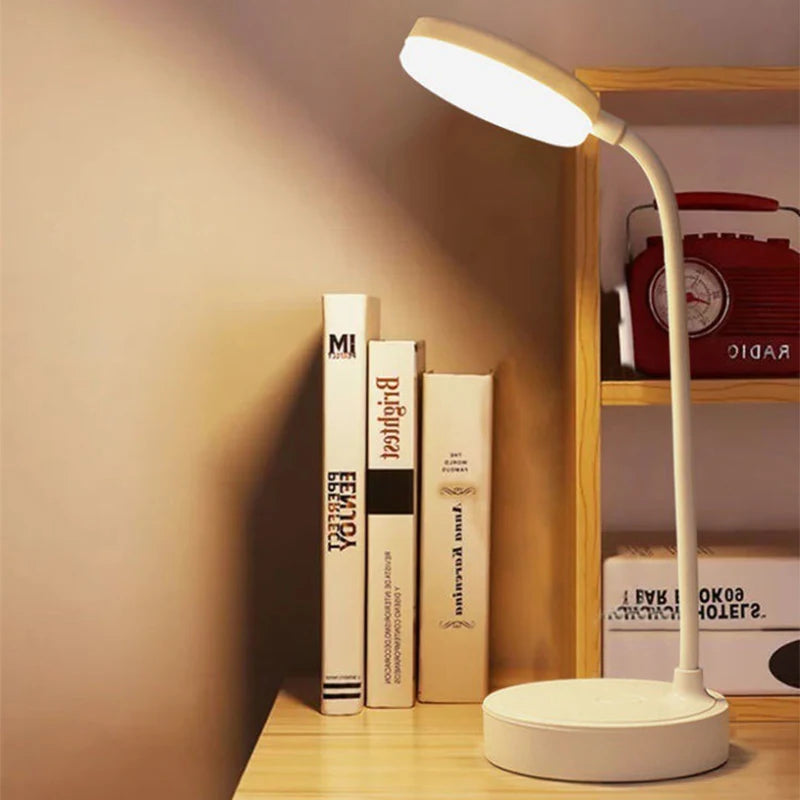 USB Rechargeable Desk Lamp — Touch Dimming, 3 Modes, Bedside Reading