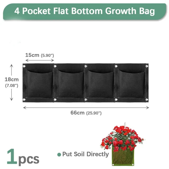Wall Hanging Pocket Grow Bags – Vertical Garden Felt Planter for Indoor & Outdoor