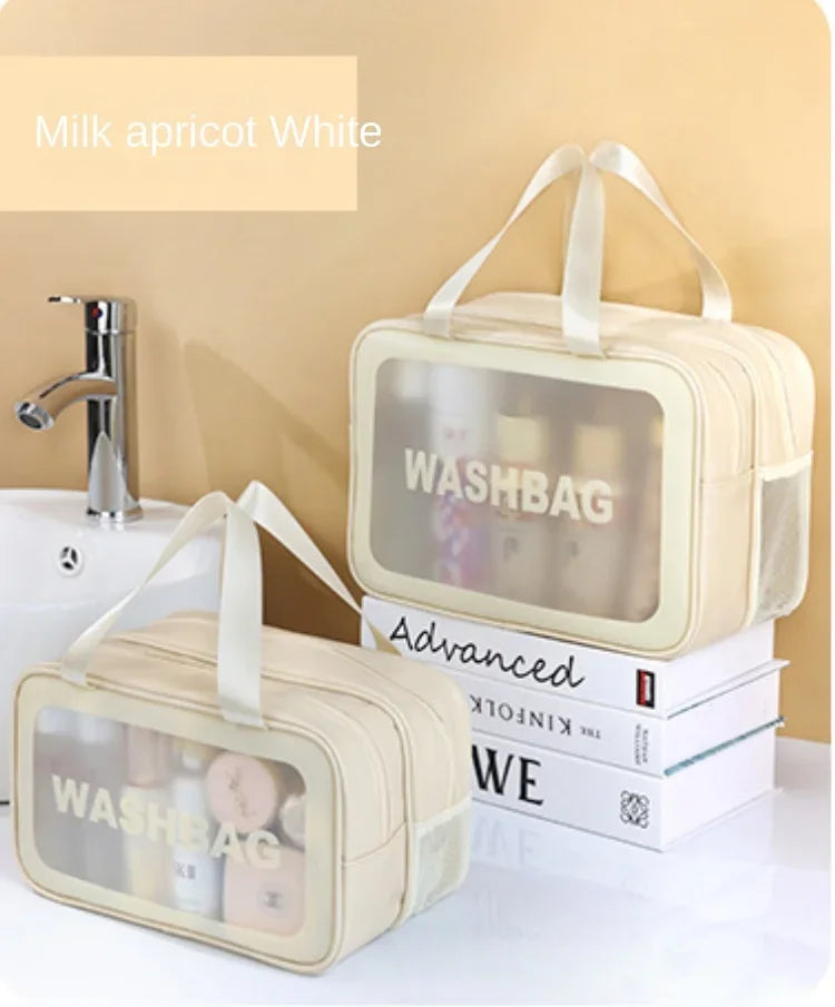 Dry-Wet Separation Toiletry Bag — Double-Layer PU Travel Cosmetic Pouch