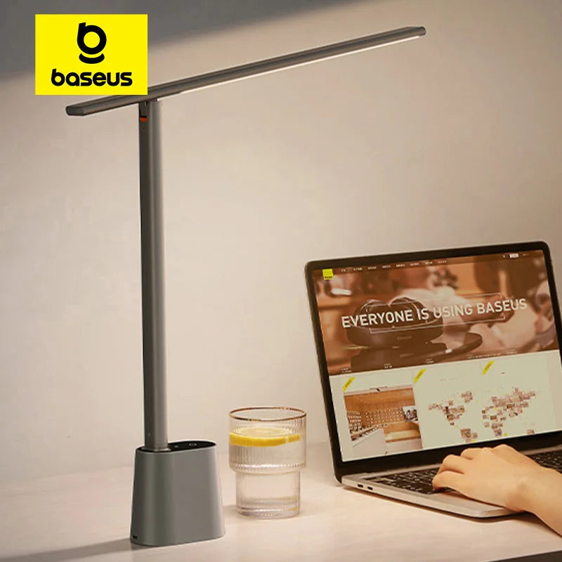 Baseus Smart Adaptive Desk Lamp — Auto Dimming, Full Spectrum, Rechargeable