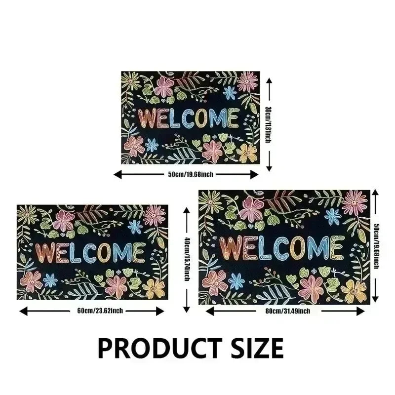Happy Camping Door Mat – Anti-Slip Polyester Rug 30–50cm Indoor & Outdoor