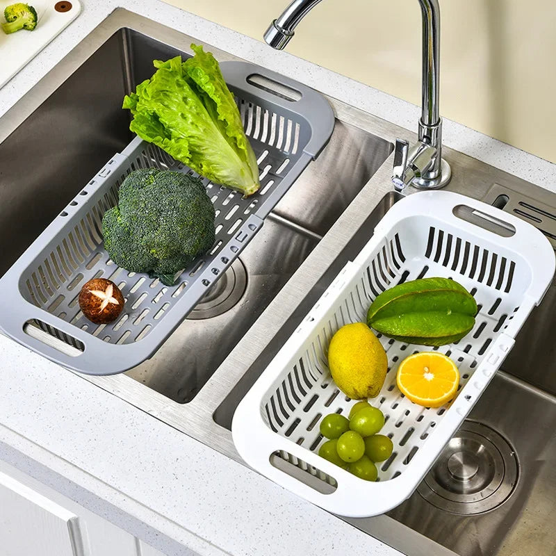 Expandable Dish Drying & Washing Basket — Foldable, Adjustable Length