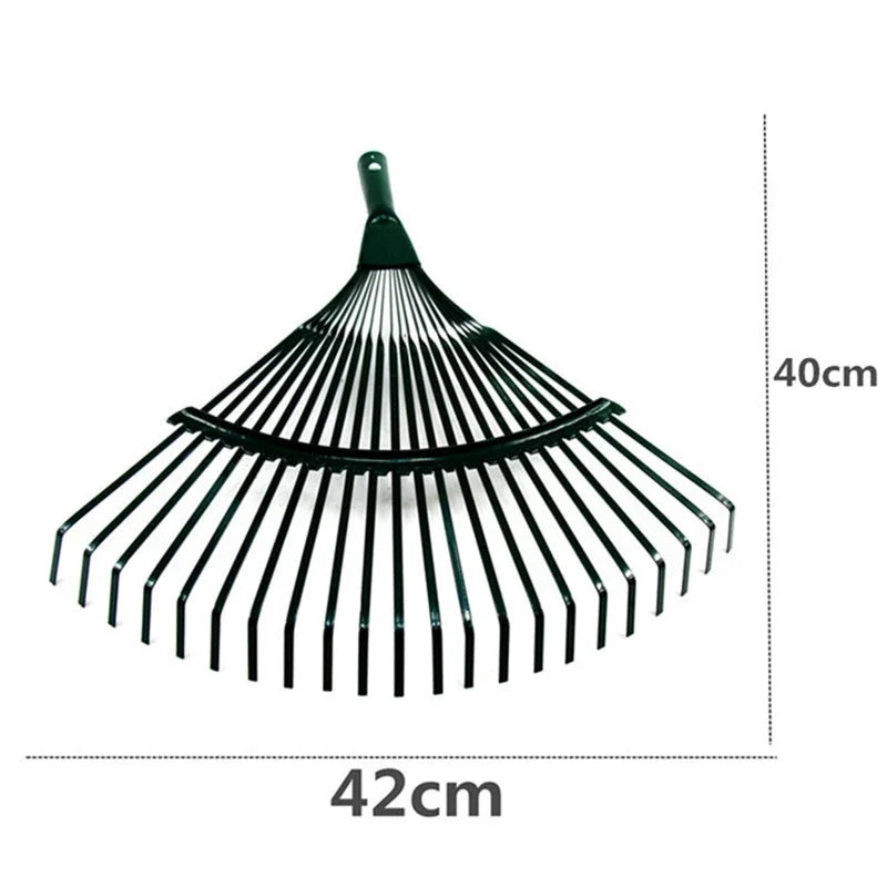 22-Tooth Iron Garden Rake – Durable Leaf & Soil Rake for Gardeners & Landscapers