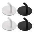 Self-Adhesive Stainless Steel Wall Hook — Set of 2, Black or White