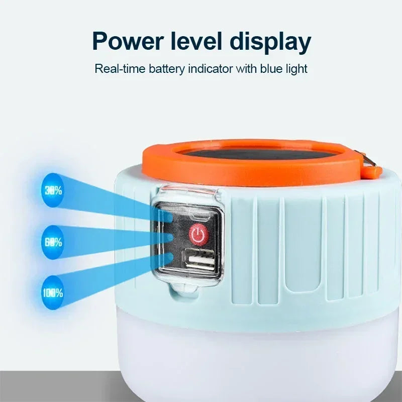 NEWBIRTH Solar LED Camping Lantern – IPX6 Waterproof Rechargeable Light with Remote Control & 3 Modes