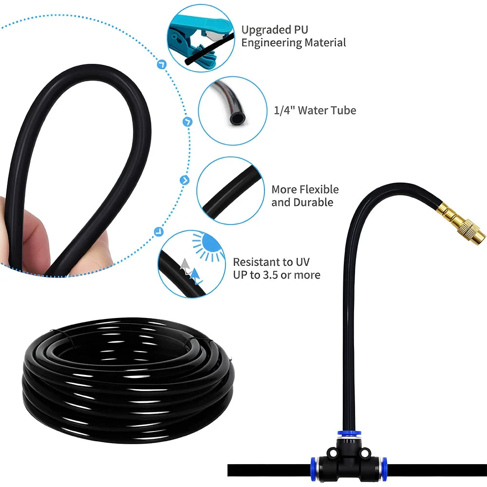 DIY Free-Bending Universal Spray Kit – Flexible Misting & Irrigation System for Greenhouse & Garden