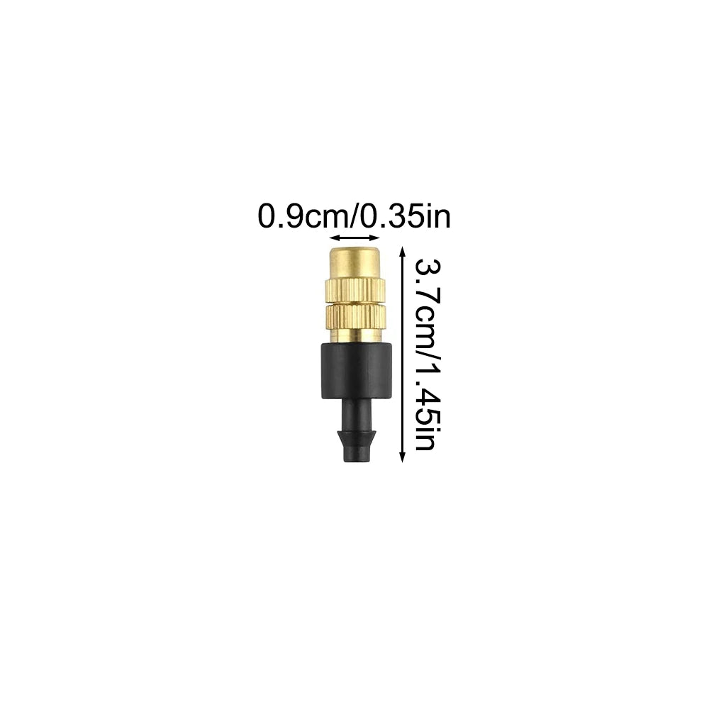 Adjustable Brass Micro Garden Sprinklers – 1/4" Atomizer Nozzles for Drip Irrigation (10 pcs)