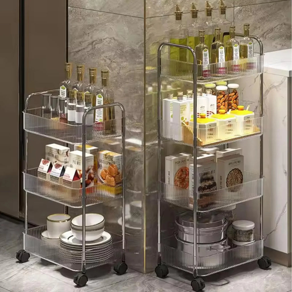 Rolling Storage Trolley with Wheels — Multi-Tier Home Organizer
