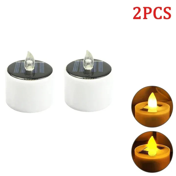 Solar Flameless LED Tea Light Candles – Waterproof Warm Flicker for Garden & Party (1–10 pcs)
