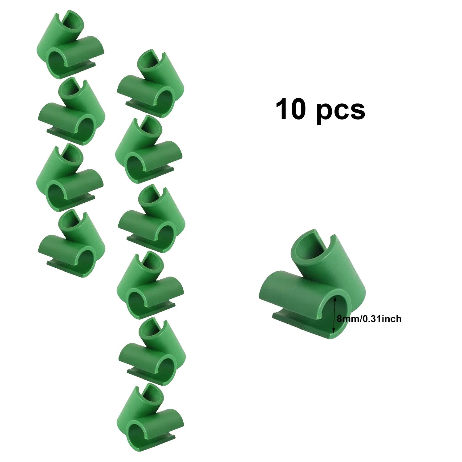 Plant Support A/B-Type Fixed Clip Connector – PP Plastic Stake Connector for Climbing Vines & Greenhouse Frames (10 pcs)