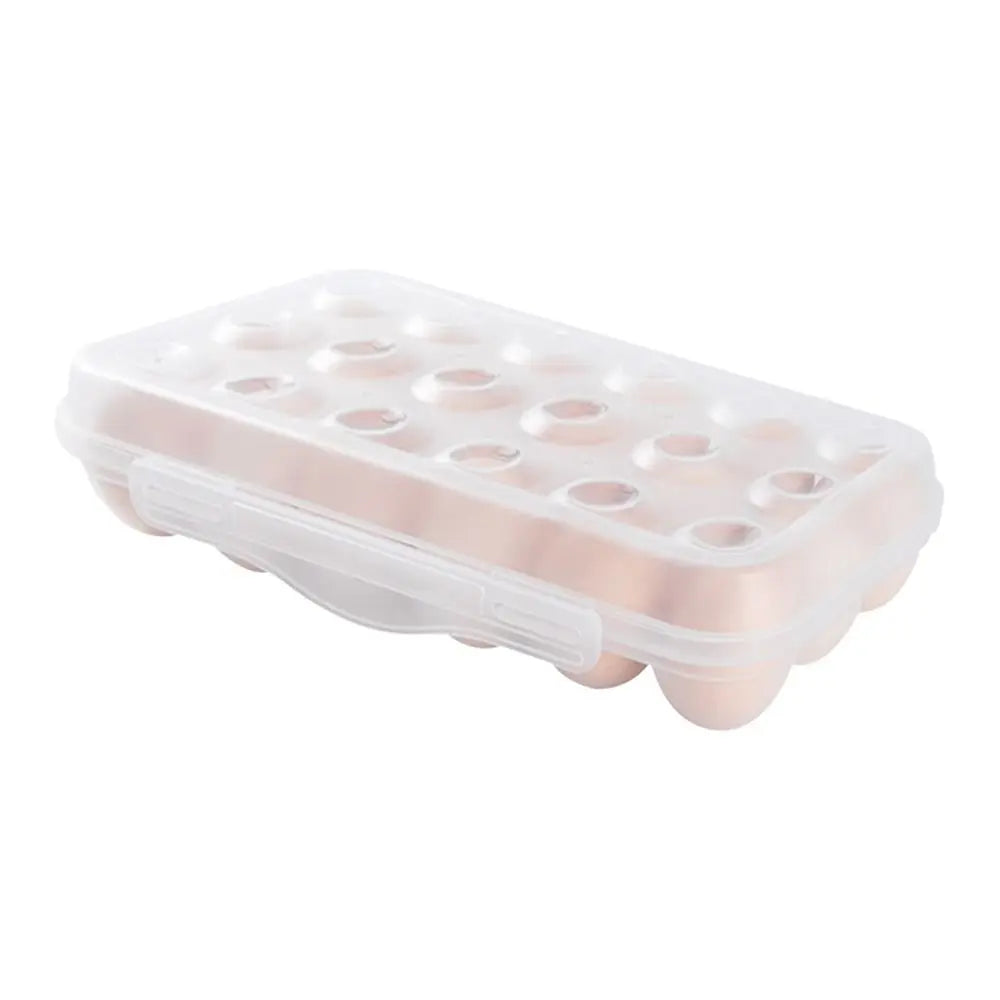 Snap-On Egg Storage Box with Lid — Stackable, for Fridge & Outdoor