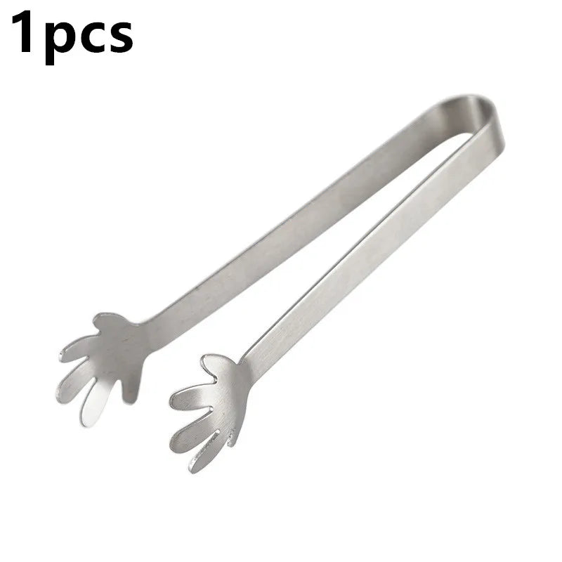 Stainless Steel Mini Serving Tongs — for Sugar, Ice, Snacks & Coffee Bar