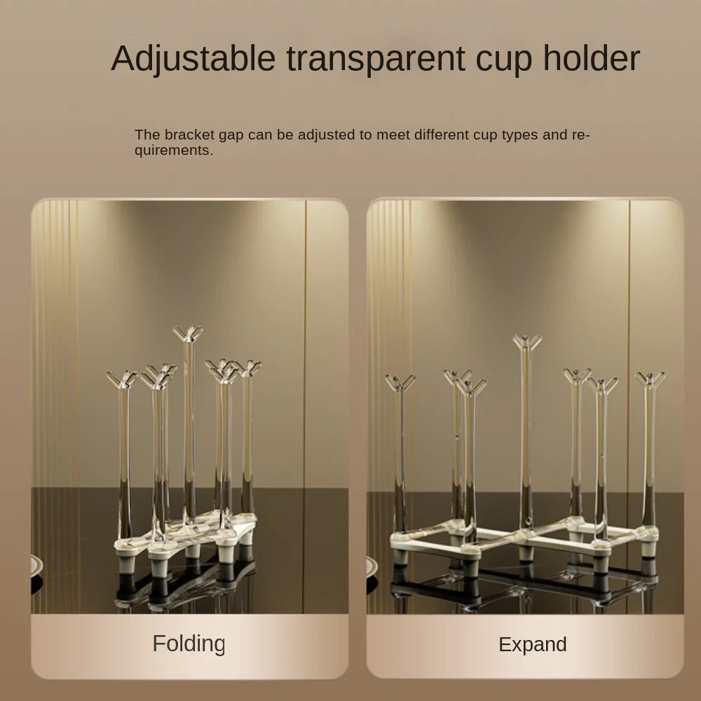 Retractable Cup & Bottle Drying Rack — BPA-Free, Non-Slip, Countertop