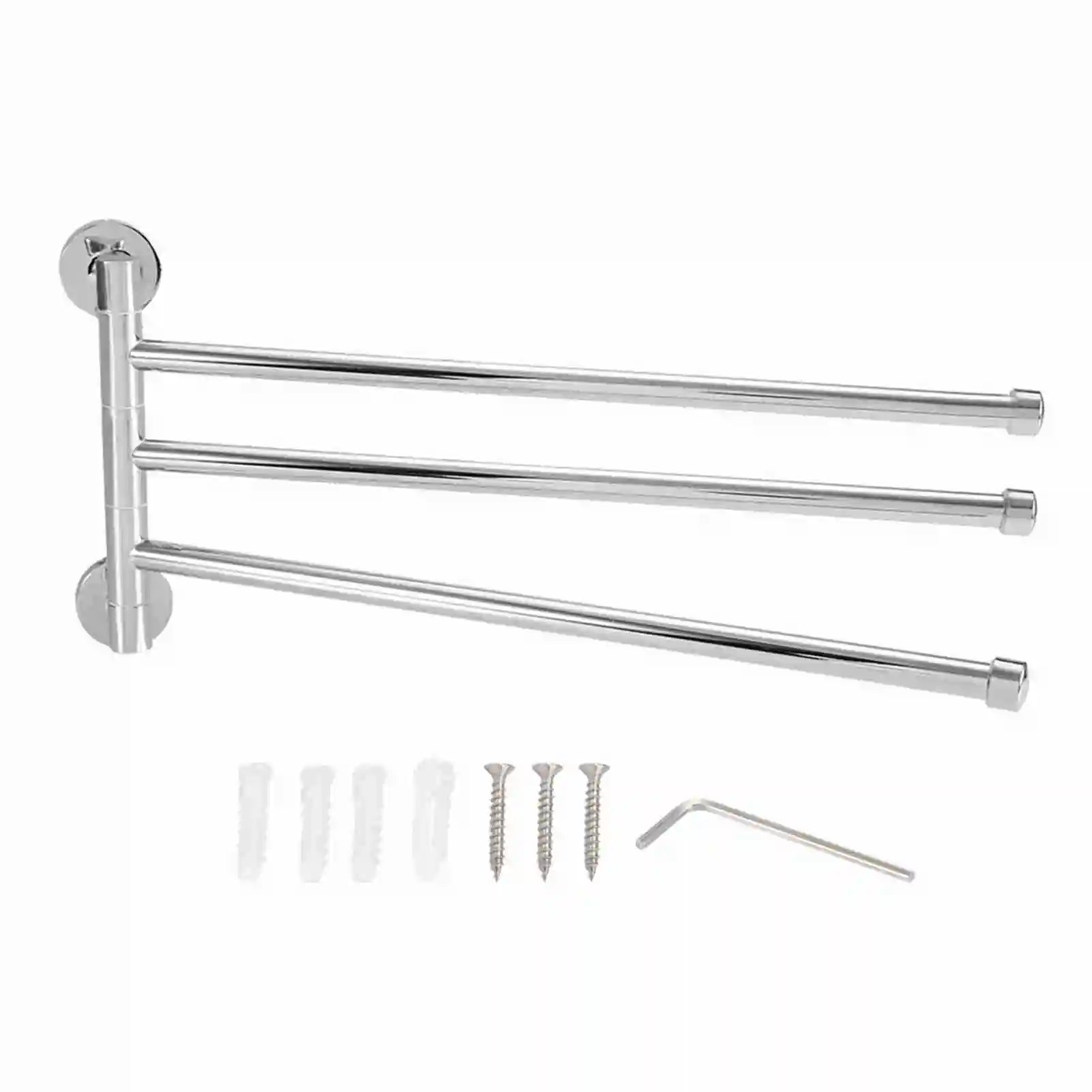 Rotating Swing-Out Towel Rack — 2 or 3 Arms, Zinc Alloy & Stainless Steel