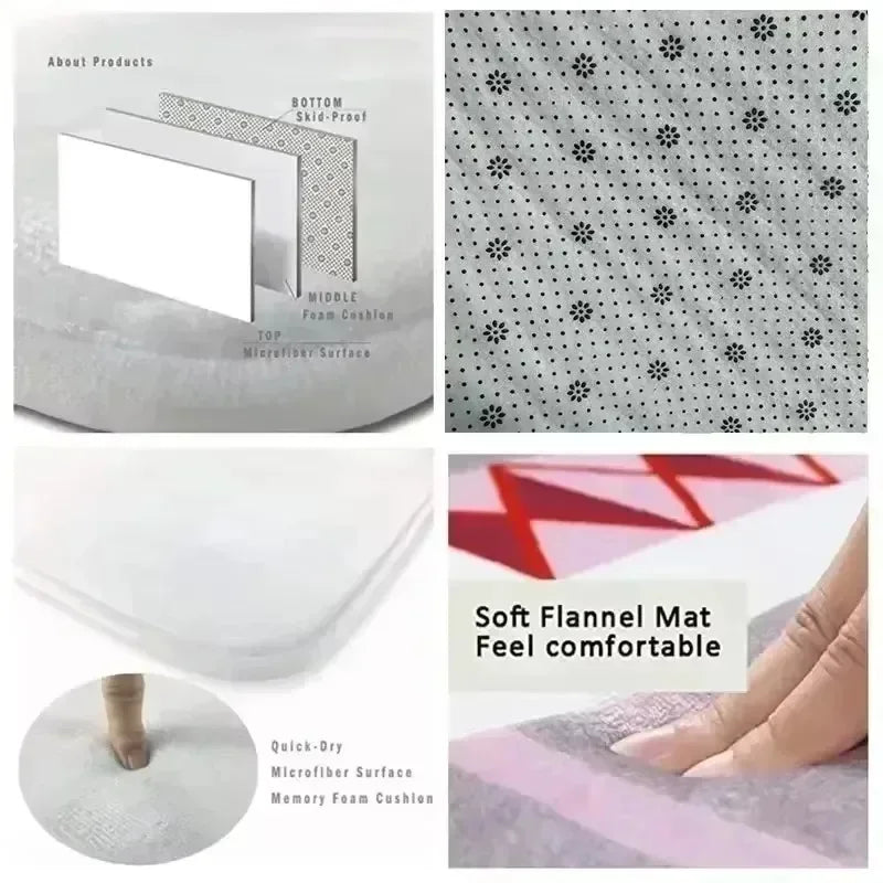 Happy Camping Door Mat – Anti-Slip Polyester Rug 30–50cm Indoor & Outdoor