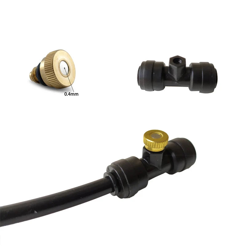DIY Misting Cooling System – 33ft Line with 12 Brass Nozzles for Patio & Greenhouse