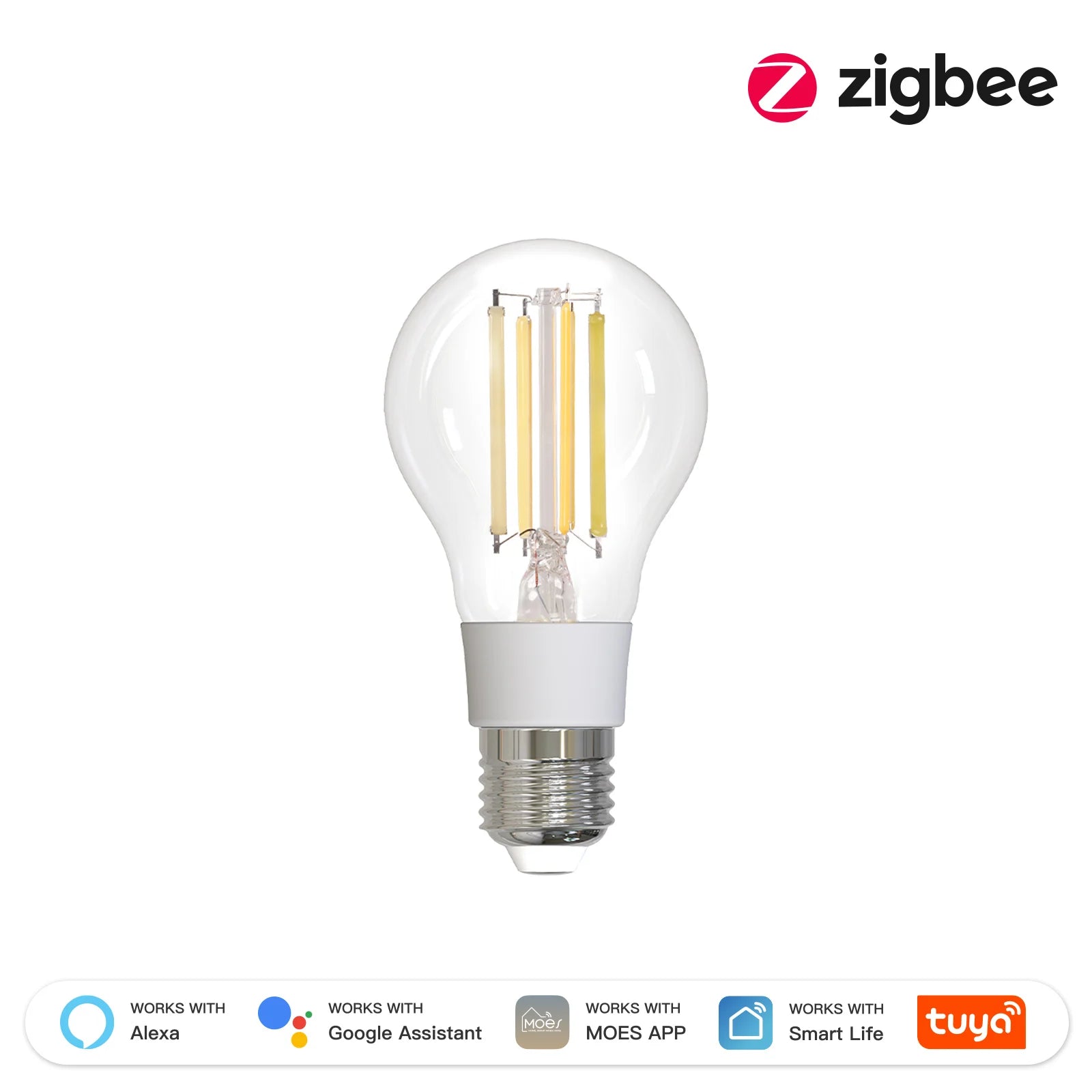 MOES ZigBee Smart Filament Bulb E27 — Tuya App, Alexa & Google Compatible