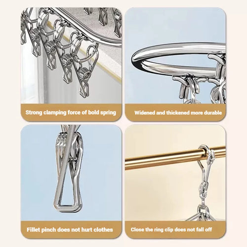 20-Peg Stainless Steel Windproof Clothes Hanger