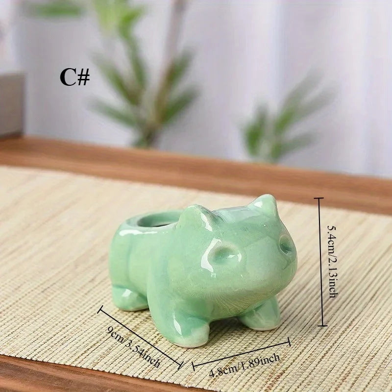 Creative Ceramic Mini Flowerpot – Handmade Succulent Planter with Drainage Hole
