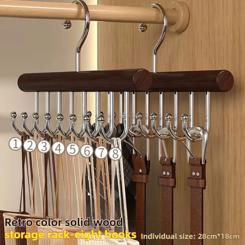 Multifunctional Wood & Steel Wave Hanger Organizer