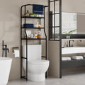 Over-Toilet 3-Tier Storage Shelf with Towel Rack — Freestanding Bathroom Organizer