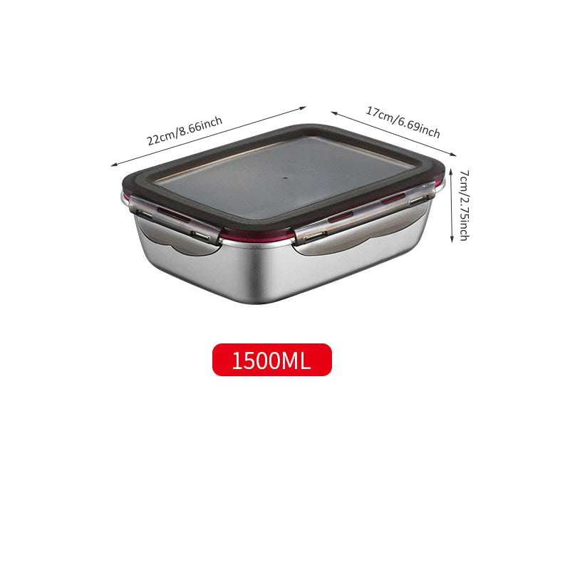 Stainless Steel Bento Lunch Box — Leakproof, Fridge & Microwave Safe