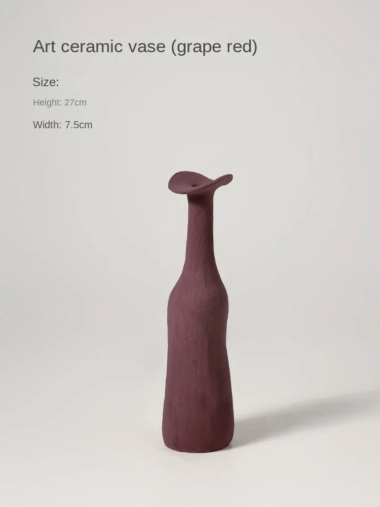 Nordic Morandi Ceramic Vase — Handmade Inkjet Finish