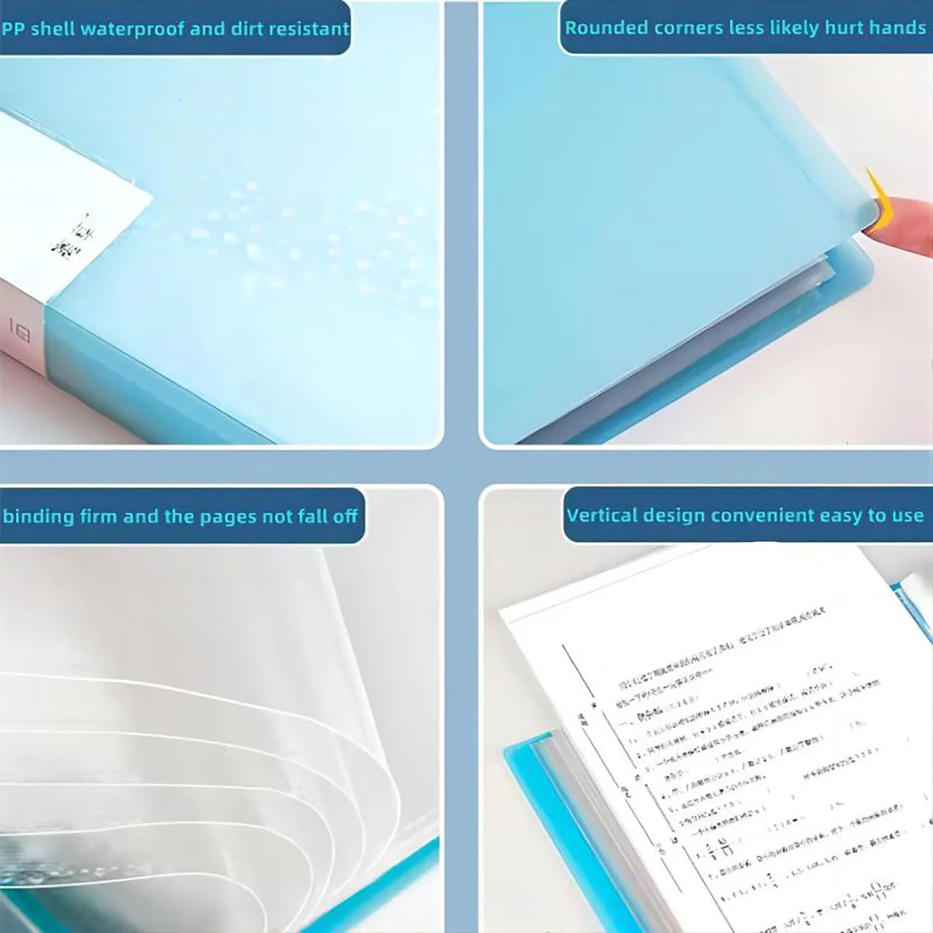 60-Page A4 Storage Folder — Clear View Panels & Built-in Pen Holder