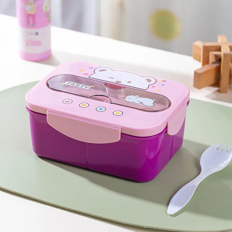 BPA-Free Leakproof Lunch Box with Cutlery — Microwave Safe, for School & Office