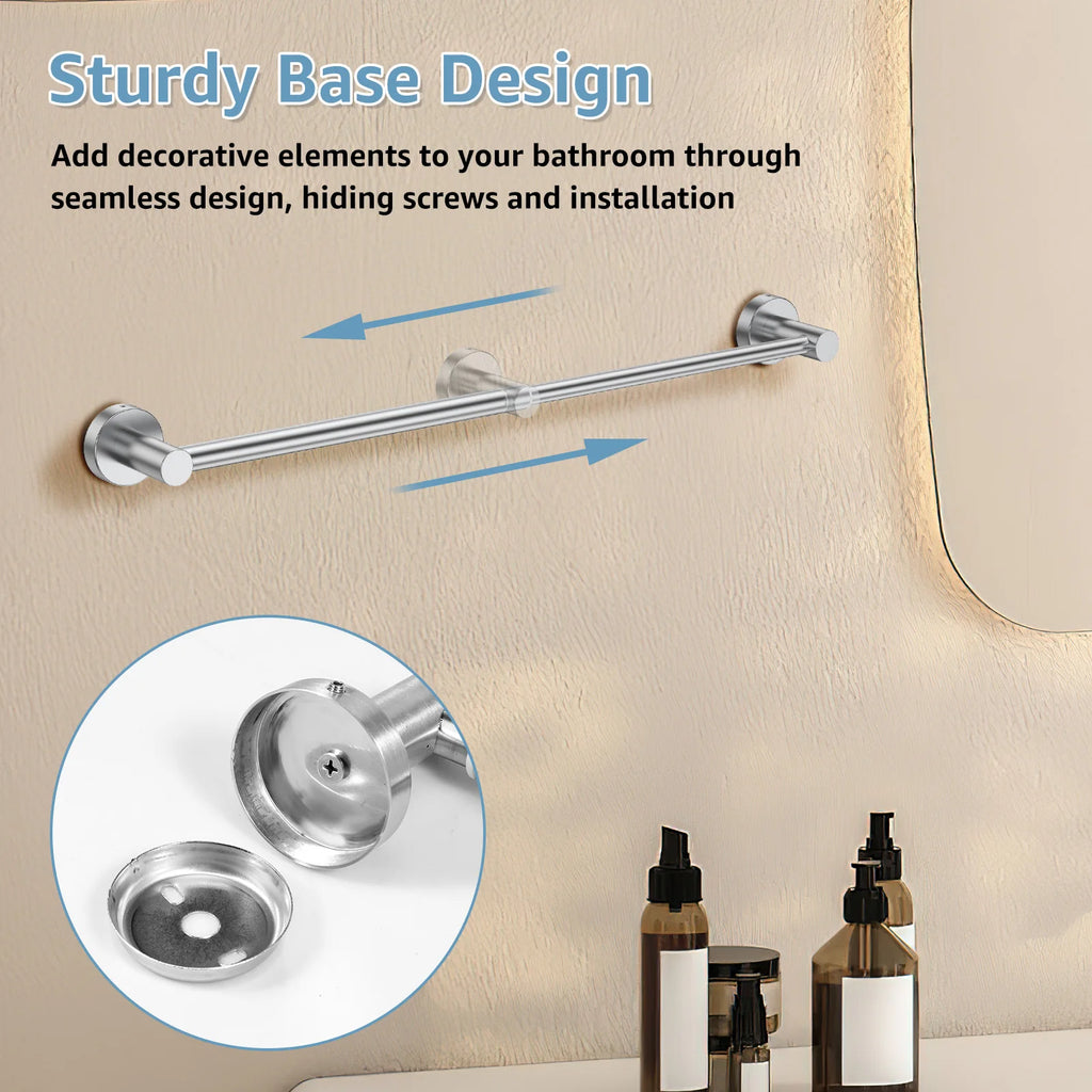 Retractable Stainless Steel Towel Bar — Adjustable 35–63cm, Black or Silver