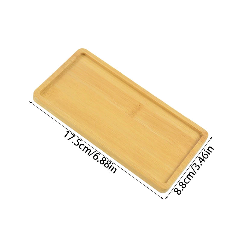 Bamboo Wood Saucer Tray — Multi-Use Plate for Plants, Candles & Cups