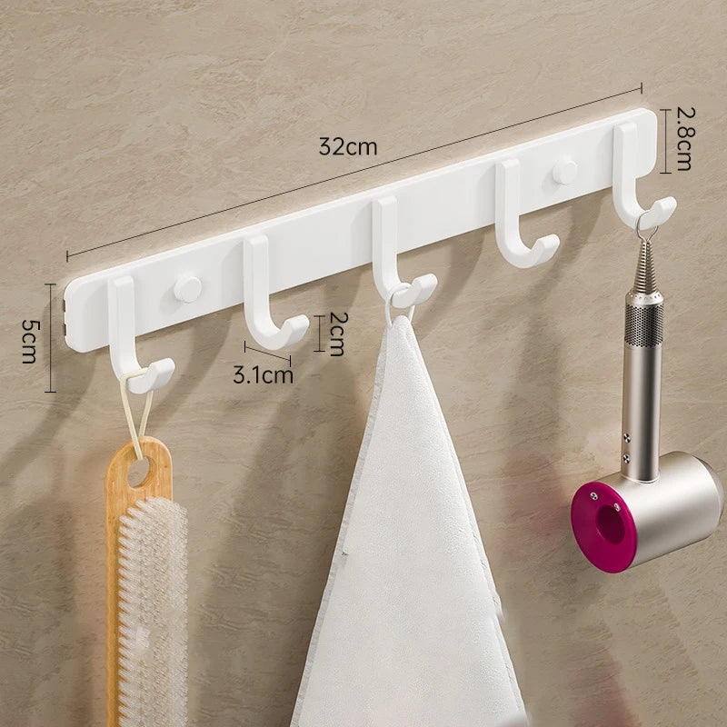 Space Aluminium Wall-Mounted Coat Hook Rack — Entryway & Bathroom Hanger