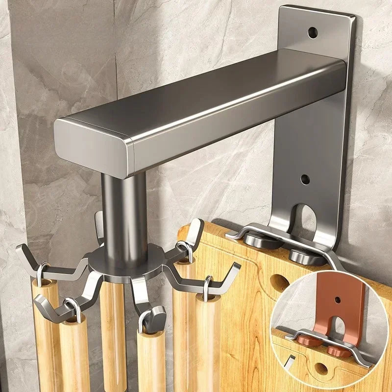 360° Rotatable Kitchen Hook Rack — No-Drill, Spoon & Utensil Hanger