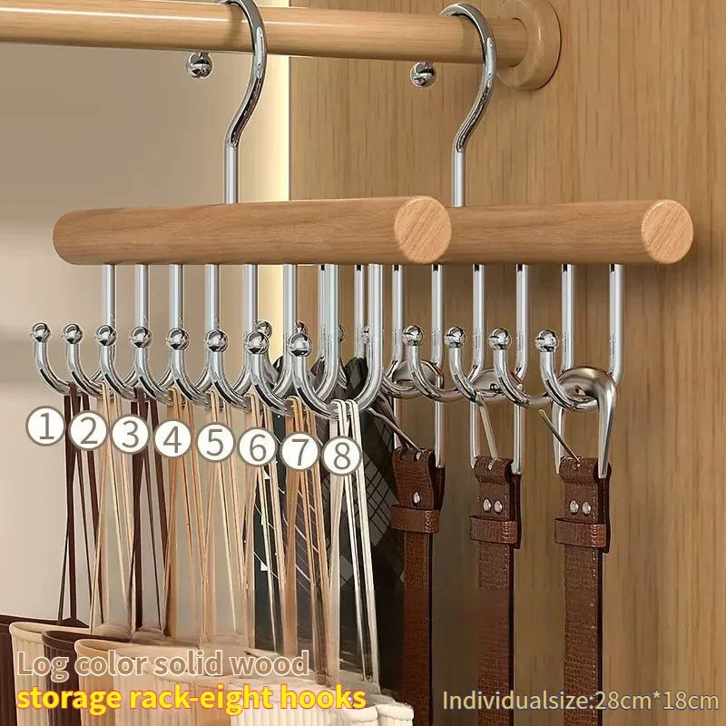 Multifunctional Wood & Steel Wave Hanger Organizer