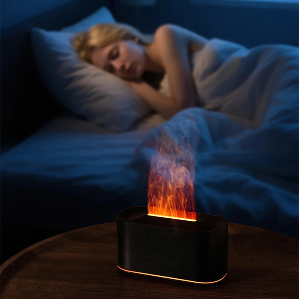 Flame Essential Oil Diffuser — 7 Colour LED Humidifier with Auto-Off