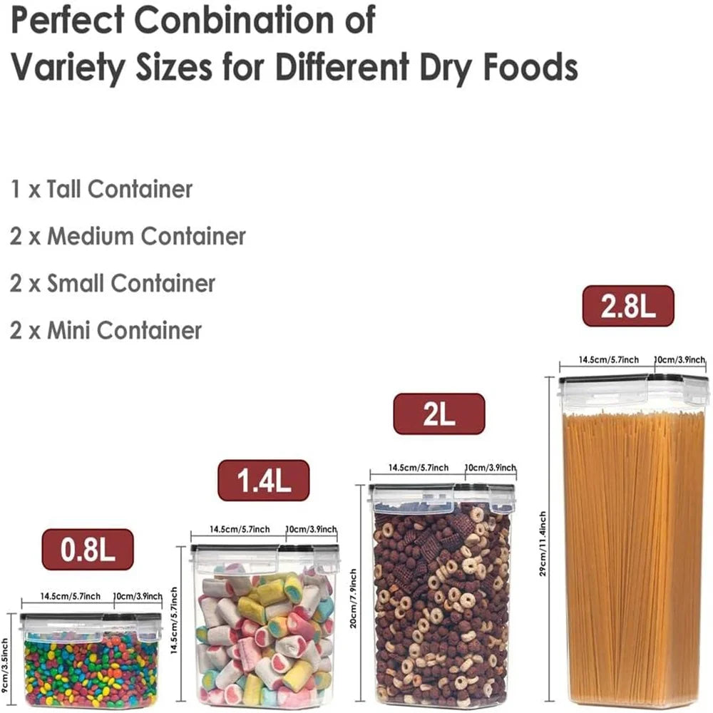BPA-Free Airtight Food Containers Set — 7 Pieces with Labels & Pen