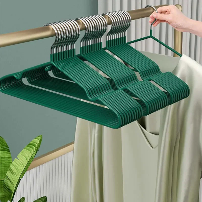 Non-Slip Coated Metal Suit Hangers — Pack of 10