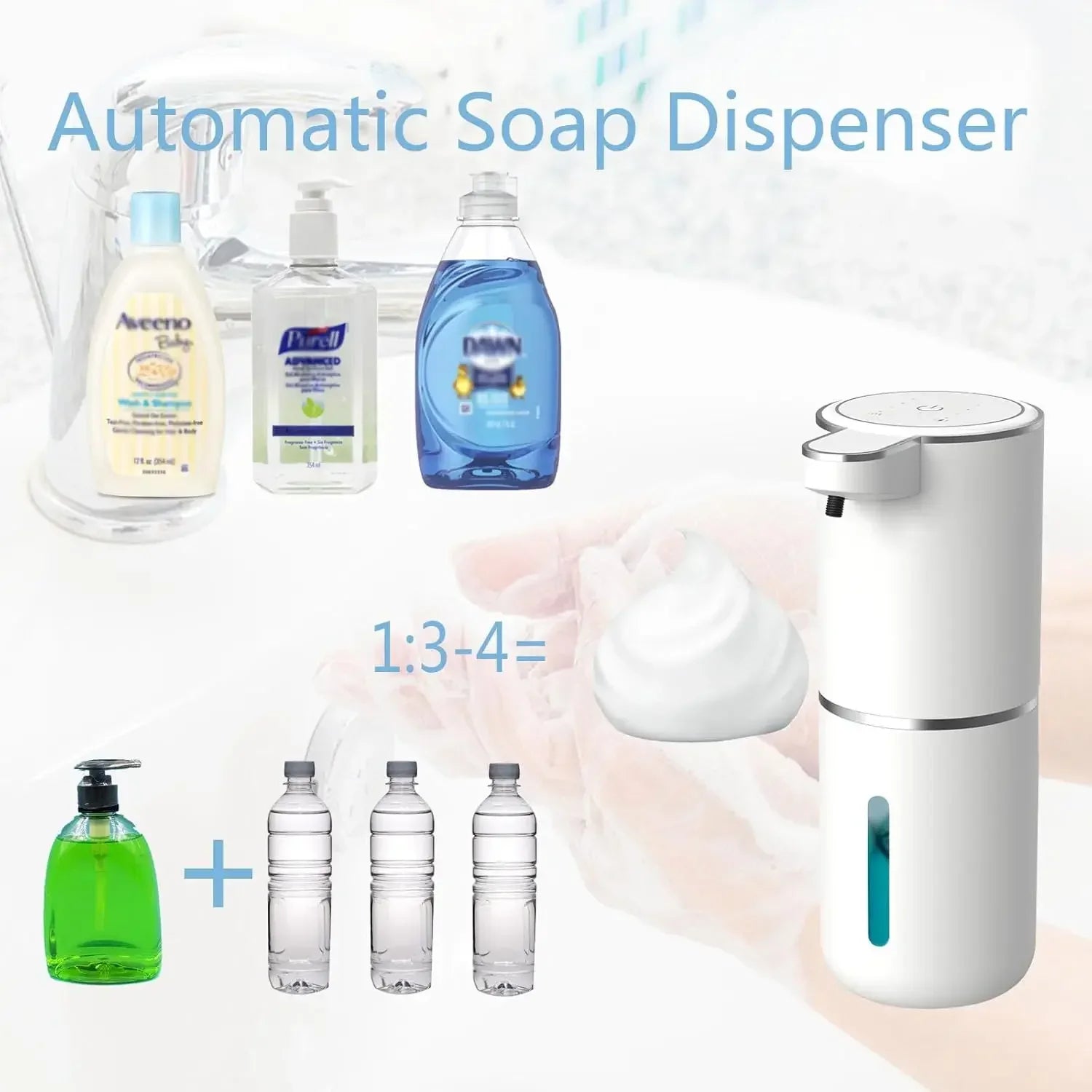 Touchless Foam Soap Dispenser — USB Rechargeable, Infrared Sensor, CE/RoHS