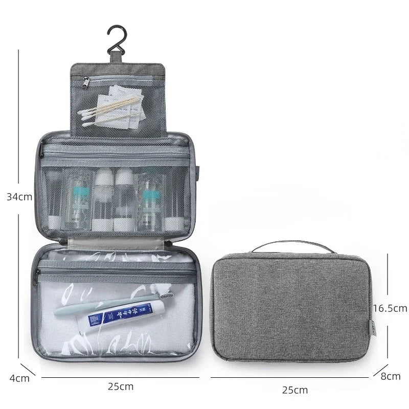 Waterproof Folding Toiletry Bag — Dry-Wet Separation, Large Capacity