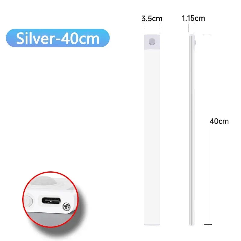 Motion Sensor Cabinet Light — USB-C Rechargeable, Dimmable, 4 Modes