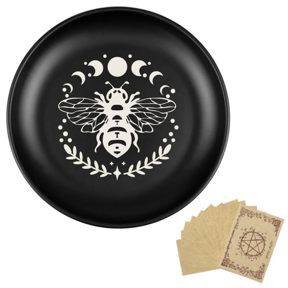 Black Stainless Steel Decorative Tray — Jewellery Dish & Altar Plate